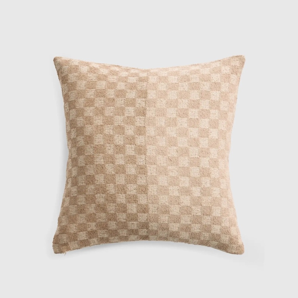 Silk Cashmere Checkered Pillow Cover